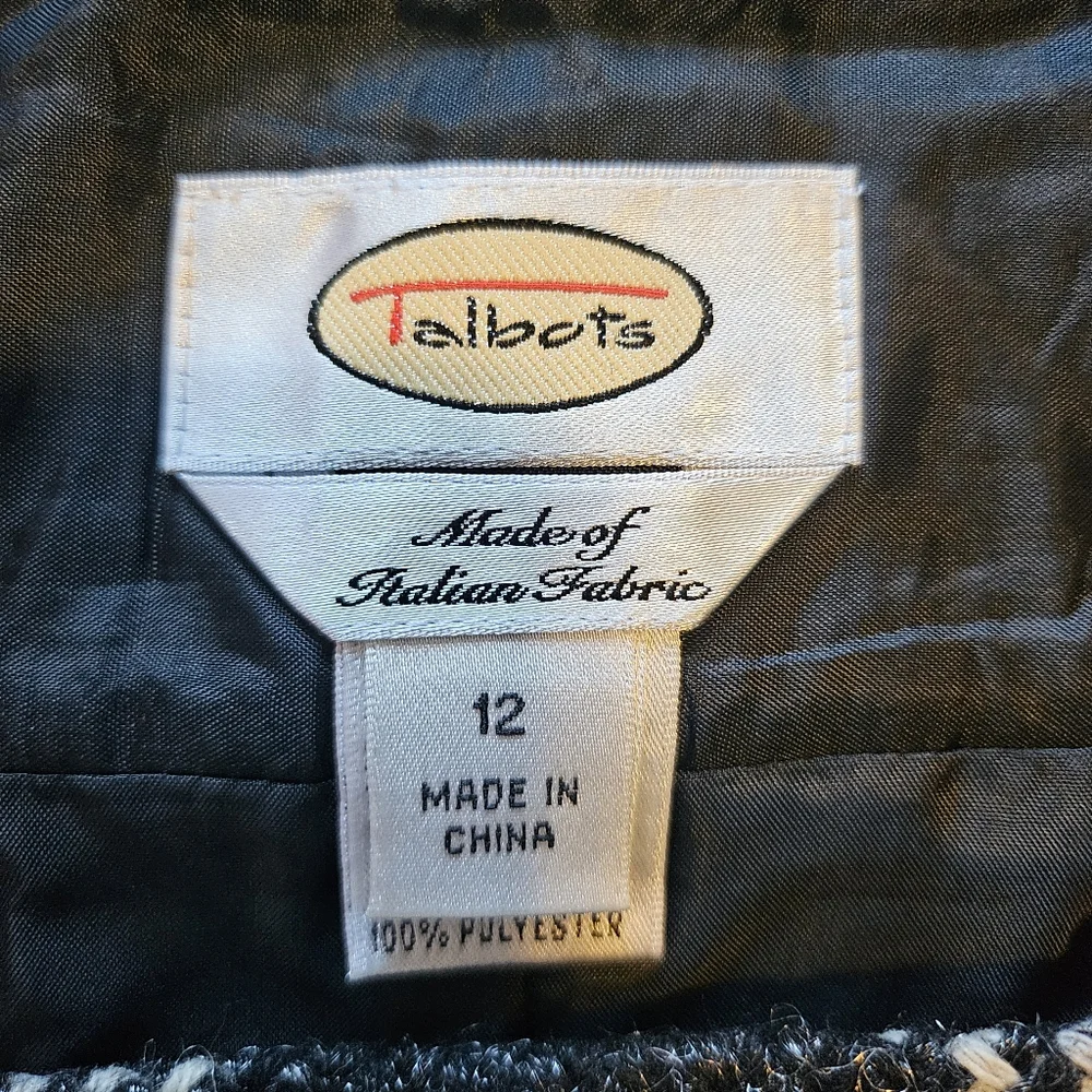 Talbots Vintage Plaid Woven Tweed Metallic Acrylic Wool Blend A-Line Skirt